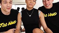 QB1 fucks the "straight" male cheerleader and his slutty best friend!