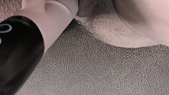 Slut wife Milky Mari masturbate her hairy pregnant pussy with a vibrator, but imagining your cock inside her!