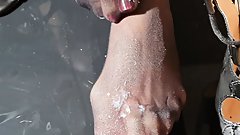 Cum on High Heels and Nylon feet #2