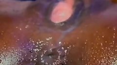 Oiled up our ass and pussy close up dildo solo play