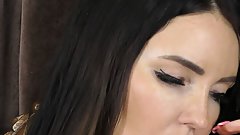 Solo brunette gal, Kamila is gently masturbating, in 4K
