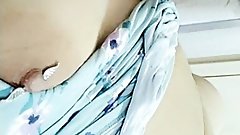 Desi BBW with nipple piercing rubs her clit to cum