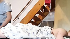 Curvy stepsister fucked & then the other one licking clean sperm covered cock HD FULL