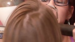 Alexandra and Scarlet have interracial threesome sex