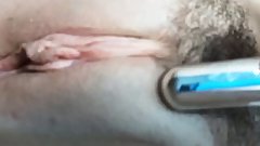 Hairy pussy and small toy