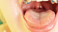eating in braces - vore and food fetish - close up video